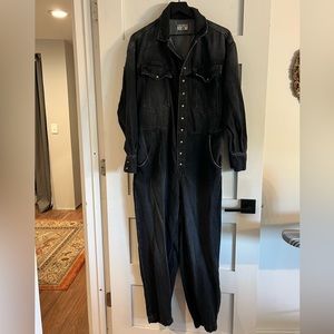 Black Jean Jumpsuit.